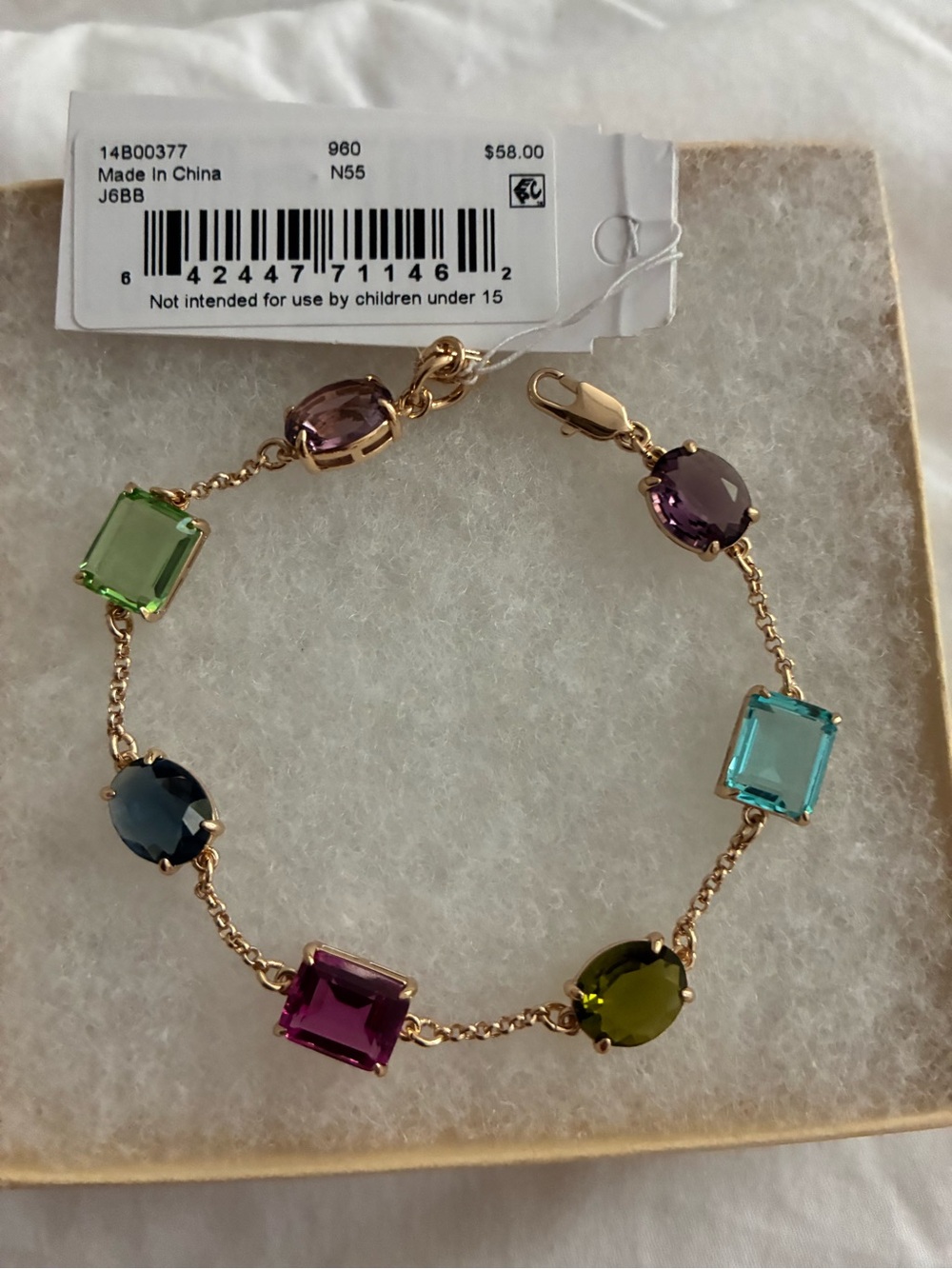 Ralph Lauren Gold-Tone Bracelet with Multicolor Gemstones - Picture 5 of 5